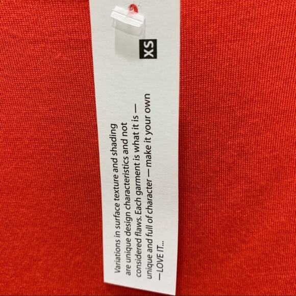 NEW La made tee orange long sleeve high low front pockets size XS - Picture 10 of 13